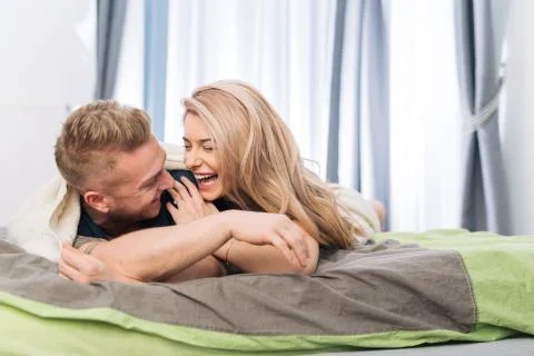 Cozy under the blankets Stock Photos
