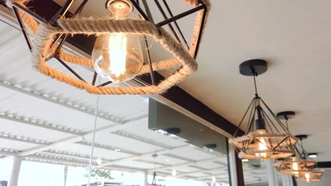 Cozy Warm hanging Lights Stock Footage 160709926