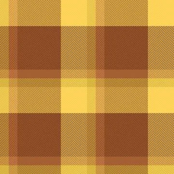 Cozy, warm plaid pattern. Herringbone texture in earthy brown and yellow tone Stock Illustration