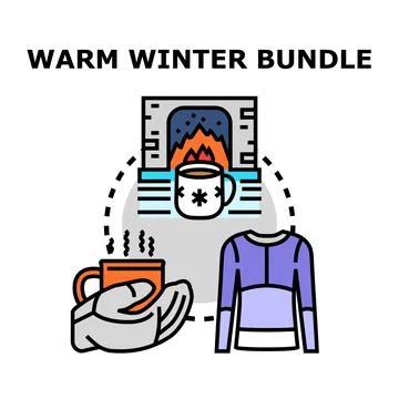 Cozy warm winter items creating comfort bundle 스톡 일러스트