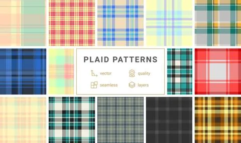 Cozy winter plaid bundle created for apparel and home textiles. The pack su.. イラスト素材