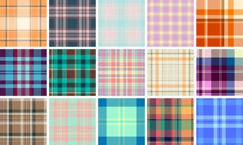 Cozy winter plaid bundle created for apparel and home textiles. The pack su.. イラスト素材