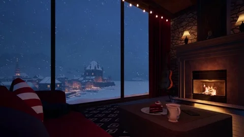 A cozy winter room Stock Footage 336900208