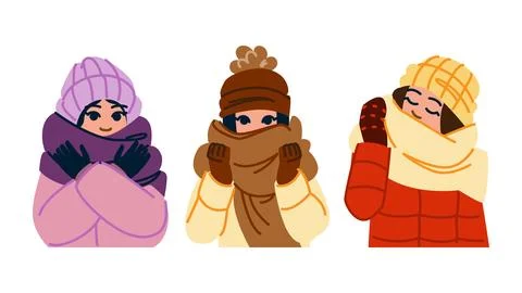 Cozy winter scarf vector Stock Illustration