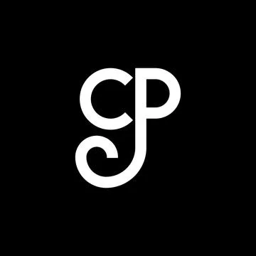 CP letter logo design on black background. CP creative initials letter logo.. Stock Illustration