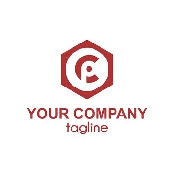 CP, PC initial hexagonal company logo Illustrazione stock