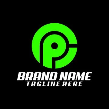 Cp pc logo icon template Stock Illustration