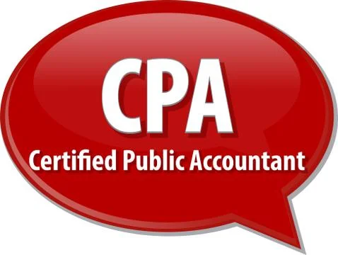 CPA acronym word speech bubble illustration Stock Illustration