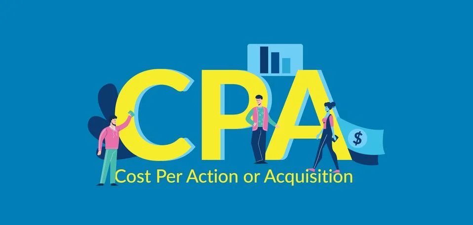 CPA Cost per action or acquisition Payment for cost effective online advertising Stock Illustration