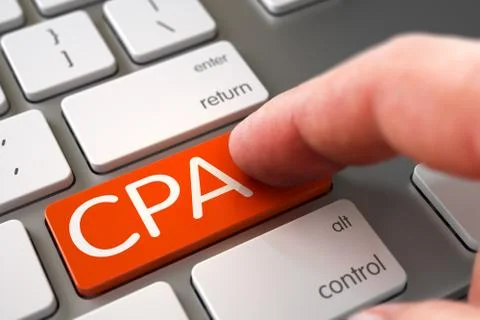CPA - White Keyboard Concept. 3D Rendering Stock Illustration