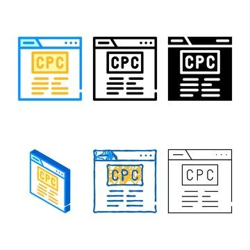 Cpc diversity seo optimization color icon vector Stock Illustration