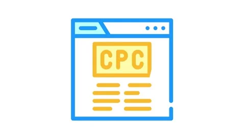 Cpc seo optimization color icon animation Stock Footage 156654316