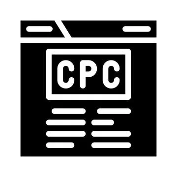 Cpc seo optimization glyph icon vector illustration Illustrazione stock