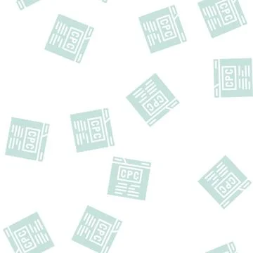 Cpc seo optimization glyph vector seamless pattern 스톡 일러스트