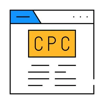 Cpc seo optimization icon color illustration Stock Illustration