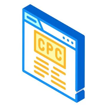 Cpc seo optimization isometric icon vector illustration Stock Illustration