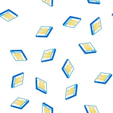 Cpc seo optimization isometric icon seamless pattern Stock Illustration