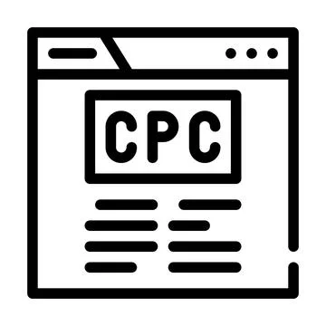 Cpc seo optimization line icon vector illustration Stock Illustration