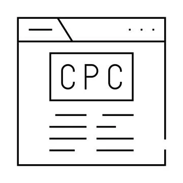 Cpc seo optimization line icon vector illustration Stock Illustration