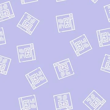 Cpc seo optimization line vector seamless pattern 스톡 일러스트