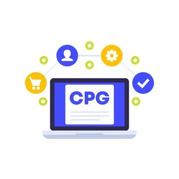 CPG, Consumer packaged goods vector illustration Illustrazione stock