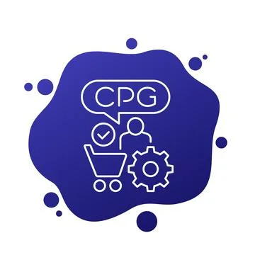 CPG icon, Consumer Packaged Goods line vector Stock Illustration