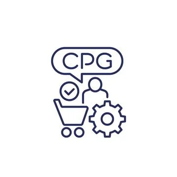CPG line icon, Consumer Packaged Goods Illustrazione stock