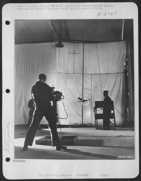 Cpl. Epstein s shadowgraph. At controlboard, Epstein can make a plane fly ... Stock Photos