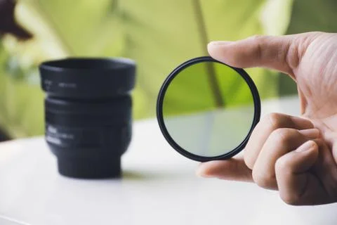 CPL filter of camera lens Stock Photos