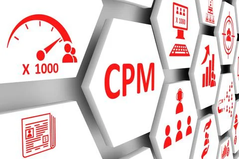 CPM concept cell background 3d illustration Stock Illustration