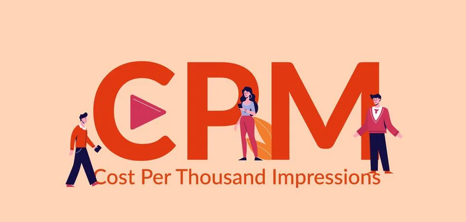 CPM cost per thousand impressions. Marketing advertising finance management Stock Illustration