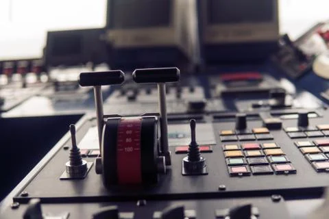 CPP controllable pitch propellers handles of vessel Stock Photos