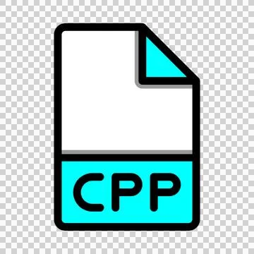 Cpp file type format icon. extension document files icons symbol.  Stock Illustration