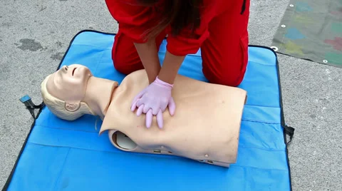 CPR Demonstration Stock Footage 32278301