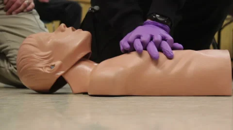 CPR Dummy Practice Stock Footage 45717882