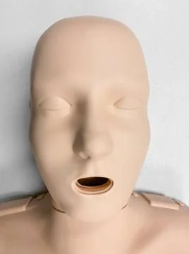 CPR dummy on white background for first aid and cardiopulmonary resuscitat... Foto stock