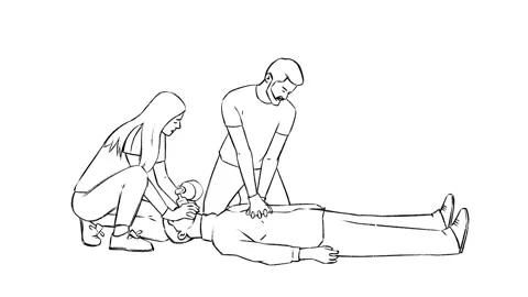 CPR Hand Draw Line Animation. Stock-Footage 295379908