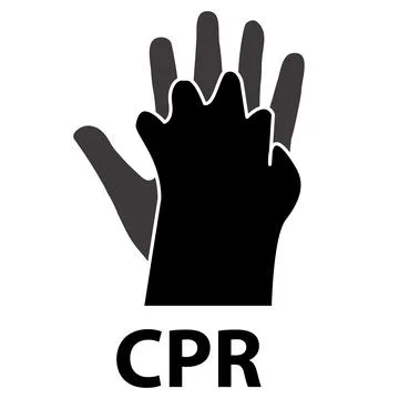 Cpr Hands only icon on white background. Cpr sign. flat style. Stock Illustration