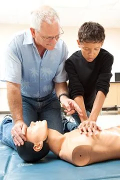 CPR Instruction in School Stock Photos