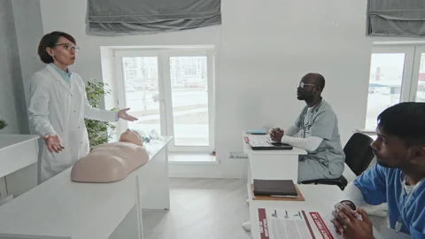 CPR Lesson At Medical Training Course Stock Footage 223928644