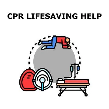 Cpr lifesaving help providing emergency medical assistance Stock Illustration