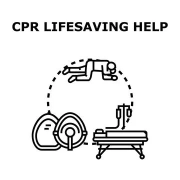 Cpr lifesaving help providing emergency medical assistance Stock Illustration