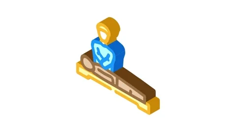 Cpr procedure ambulance isometric icon animation Stock Footage 327283904