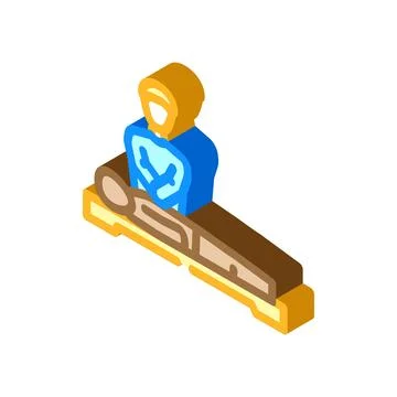 Cpr procedure ambulance isometric icon vector illustration Stock Illustration