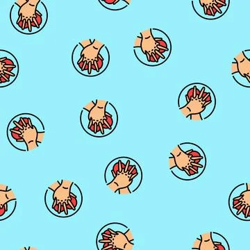 Cpr procedure ambulance vector seamless pattern Stock Illustration