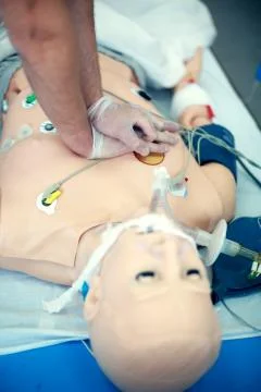 CPR training closeup Stock Photos