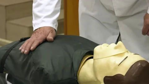 CPR training with CPR doll. Soft focus. Stock Footage 129133528