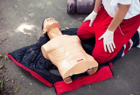 Cpr training detail Stock Photos
