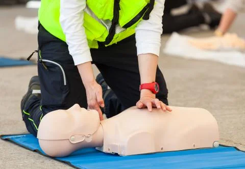CPR training with dummy Stock Photos