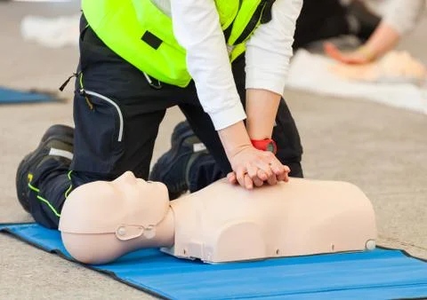 CPR training with dummy Stock Photos